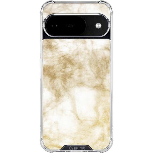 Gold and White Marble Google Pixel 10 Clear Case